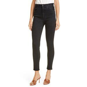 Moussy Vintage "FILER" High Waisted Skinny Jean in Black, size 31 (fits like 30)